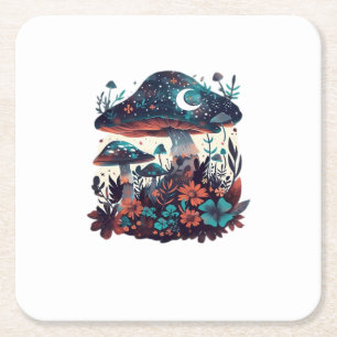 Dessous-de-verre Carré En Papier Cottagecore et salon de champignons Goblincore est