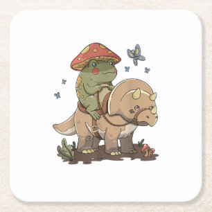 Dessous-de-verre Carré En Papier Cottagecore Grenouille Esthétique Champignon Mign