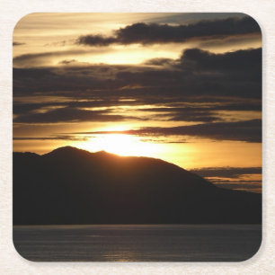Dessous-de-verre Carré En Papier Coucher de soleil en Alaska III Photographie magni