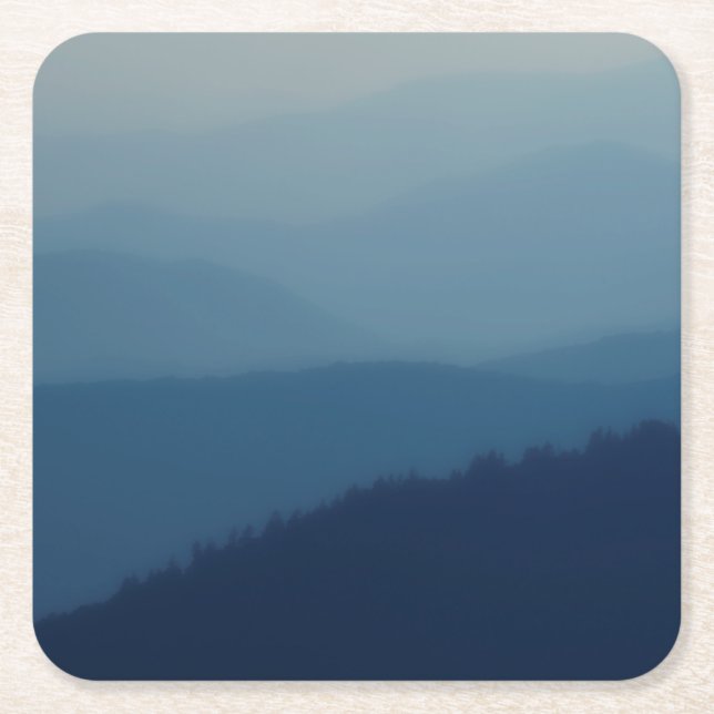 Dessous-de-verre Carré En Papier Couches bleues (Devant)