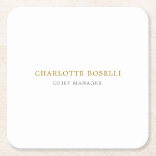 Dessous-de-verre Carré En Papier Couleur d'or professionnelle minimaliste
