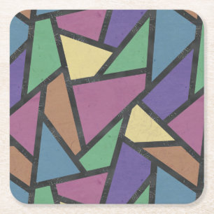 Dessous-de-verre Carré En Papier Couleurs arc-en-ciel en mosaïque motif