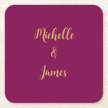 Dessous-de-verre Carré En Papier Couleurs Vin & Or Professionnel tendance Moderne<br><div class="desc">Représenter ce design moderne et élégant. Ce modèle peut être customisé pour répondre à tous les métiers professionnels.</div>