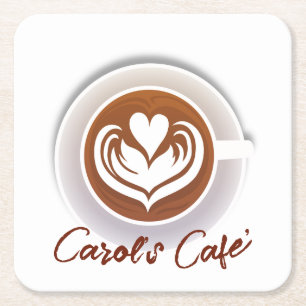 Dessous-de-verre Carré En Papier Coupe Latte Coffee