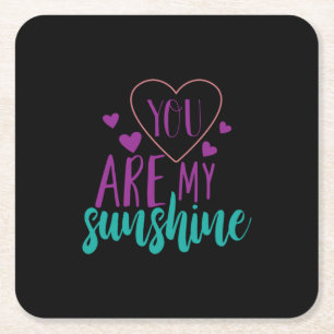 Dessous-de-verre Carré En Papier Couple Art You Are My Sunshine