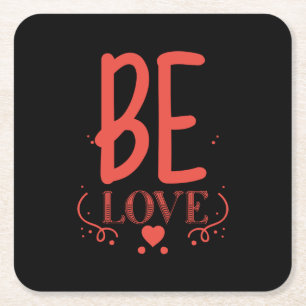 Dessous-de-verre Carré En Papier Couple Cadeau Be Love