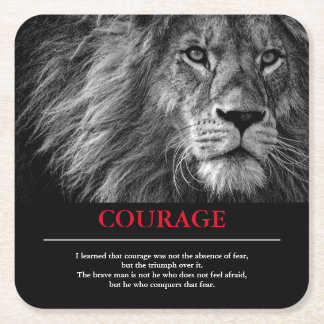 Dessous-de-verre Carré En Papier Courage Lion Motivationnel Inspiration