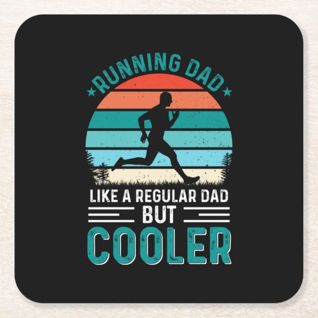 Dessous-de-verre Carré En Papier Courir papa (Devant)