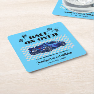 Dessous-de-verre Carré En Papier Course sur le Blue moderne voiture de sport n'impo