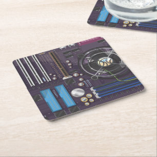 Dessous-de-verre Carré En Papier CPU de la carte mère de l'ordinateur