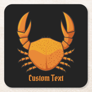 Dessous-de-verre Carré En Papier Crab orange
