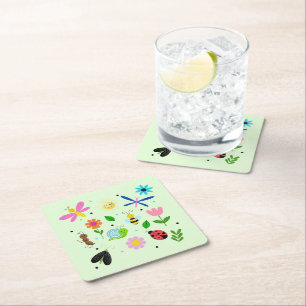 Dessous-de-verre Carré En Papier Créatures heureuses de la cour