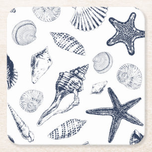 Dessous-de-verre Carré En Papier Créatures sous-marines
