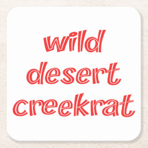 Dessous-de-verre Carré En Papier CreekRat® CreekRat Co. Topanga - Malibu - CA