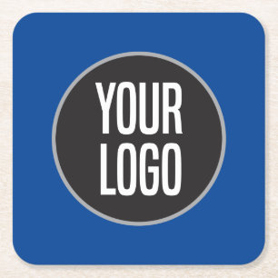 Dessous-de-verre Carré En Papier Créer du papier logo d'entreprise Cocktail bleu