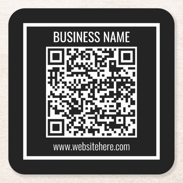 Dessous-de-verre Carré En Papier Créer un code QR moderne instantanément (Devant)