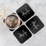 Dessous-de-verre Carré En Papier Créer Votre Nom Personnalisé Monogramme Calligraph<br><div class="desc">Créez votre propre dessous de verre papier personnalisé avec votre nom personnalisé et votre monogramme. Pour modifier ce modèle de conception, il suffit de modifier les champs de texte comme indiqué ci-dessus. Vous pouvez facilement ajouter du texte ou des images, customiser des polices et des couleurs. Offrez-vous un cadeau parfait...</div>