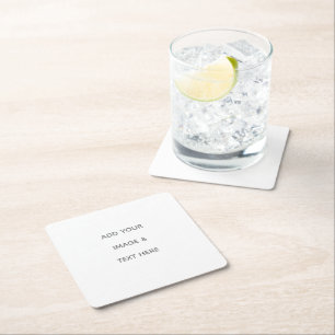 Dessous-de-verre Carré En Papier Créez votre propre blanc