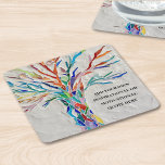 Dessous-de-verre Carré En Papier Créez Votre Propre Citation Motivationnelle/Inspir<br><div class="desc">Ce Dessous de verre en papier unique est décoré avec une mosaïque multicolore Arbre de vie. Ajoutez le devis que vous avez choisi pour le personnaliser. Cliquez sur Personnaliser pour modifier la police,  la taille de police et la couleur de police. Mosaïque originale © Michele Davies.</div>