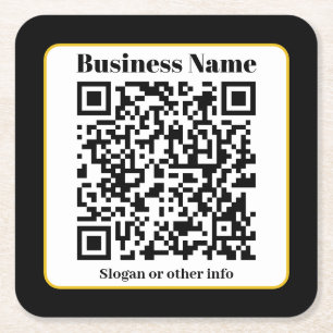 Dessous-de-verre Carré En Papier Créez votre propre code QR Bordure noire blanche