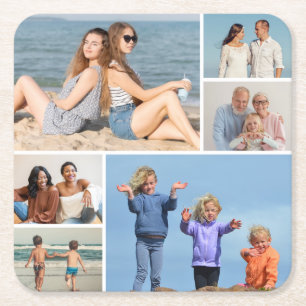 Dessous-de-verre Carré En Papier Créez votre propre collection photo de 6 personnes