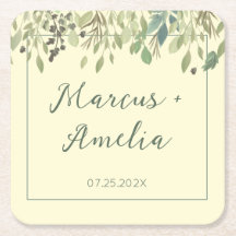 Crème moderne et Mariage Eucalyptus