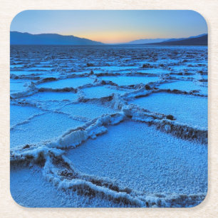 Dessous-de-verre Carré En Papier Crépuscule de Badwater, Death Valley, la