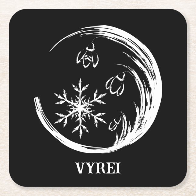 Dessous-de-verre Carré En Papier Crest d'hiver (Devant)