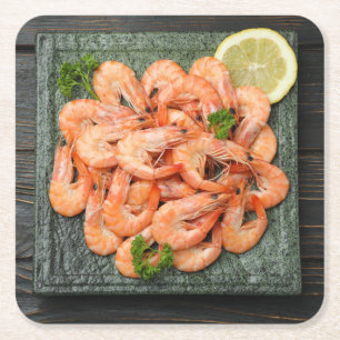 Dessous-de-verre Carré En Papier Crevettes