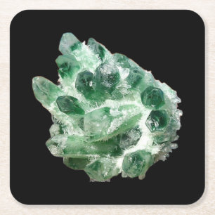 Dessous-de-verre Carré En Papier Cristal de Quartz Chlorite Minéral Esthétique Natu