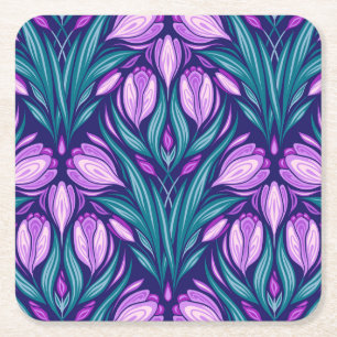 Dessous-de-verre Carré En Papier Crocus printaniers