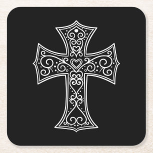 Dessous-de-verre Carré En Papier Croix ornementale