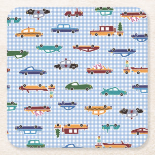 Dessous-de-verre Carré En Papier Croquis De Voiture Cute : Simple Et Simple