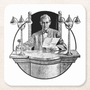 Dessous-de-verre Carré En Papier Croquis très Cool d'un juge à la Cour