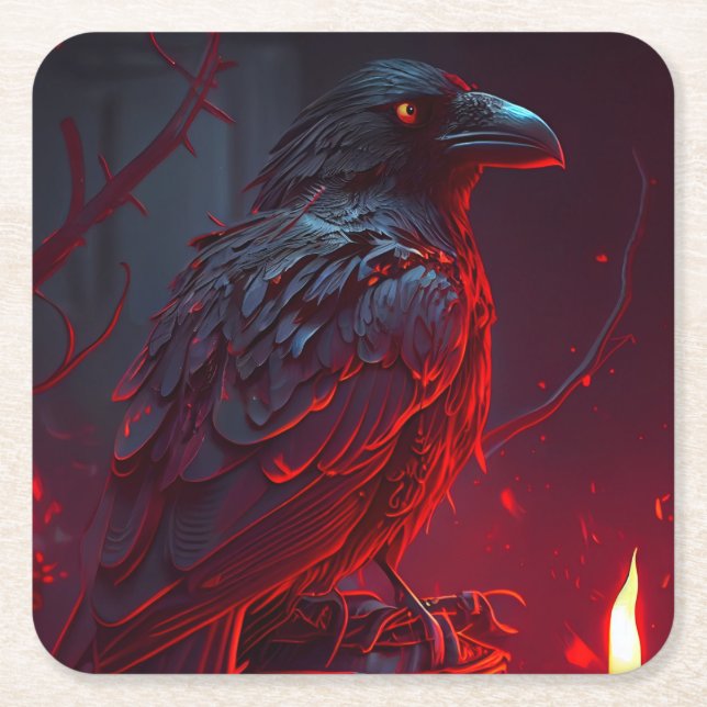 Dessous-de-verre Carré En Papier Crow (Devant)