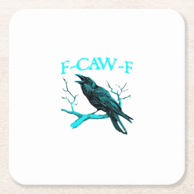 Dessous-de-verre Carré En Papier Crow F-Caw-F Funny Bird Retro (Devant)