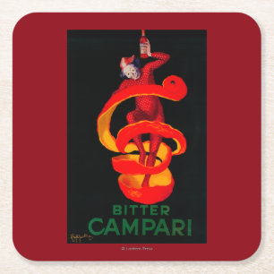 Dessous-de-verre Carré En Papier Cru amer PosterEurope de Campari