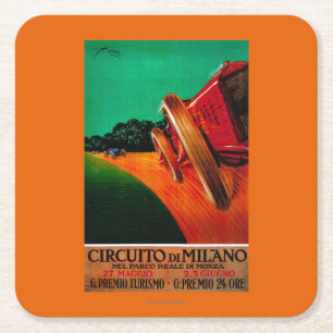 Dessous-de-verre Carré En Papier Cru PosterEurope de Milan de Di de Circuito