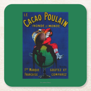 Dessous-de-verre Carré En Papier Cru PosterEurope de Poulain de cacao