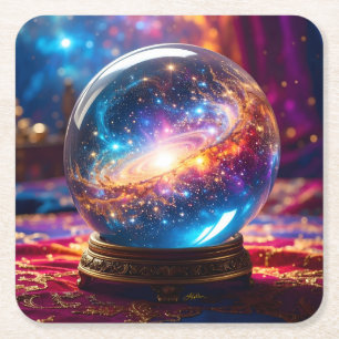 Dessous-de-verre Carré En Papier Crystal Ball - Je Vois Un Événement Cosmique Dans
