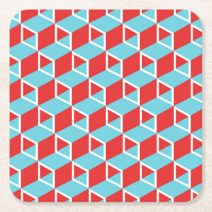 Dessous-de-verre Carré En Papier Cubes isineux : Arrière - plan Vintage coloré.