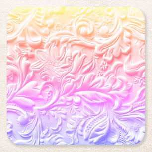 Dessous-de-verre Carré En Papier Cuir arc-en-ciel vintage