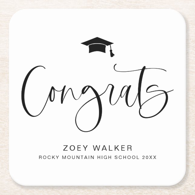 Dessous-de-verre Carré En Papier Custom High School Or College Graduation Napkin (Devant)