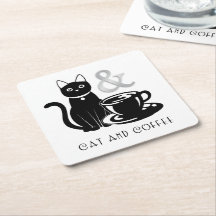Cute Amoureux des chats Lover café noir et blanc