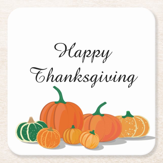 Dessous-de-verre Carré En Papier Cute Citrouille orange (Devant)