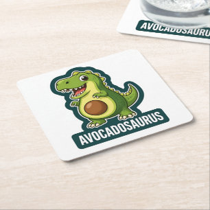 Dessous-de-verre Carré En Papier Cute Kawaii Avocadosaurus Dinosaure Blague Drôle