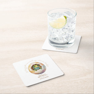 Dessous-de-verre Carré En Papier Cute Kawaii Gecko Lizard Baby shower d'oeufs