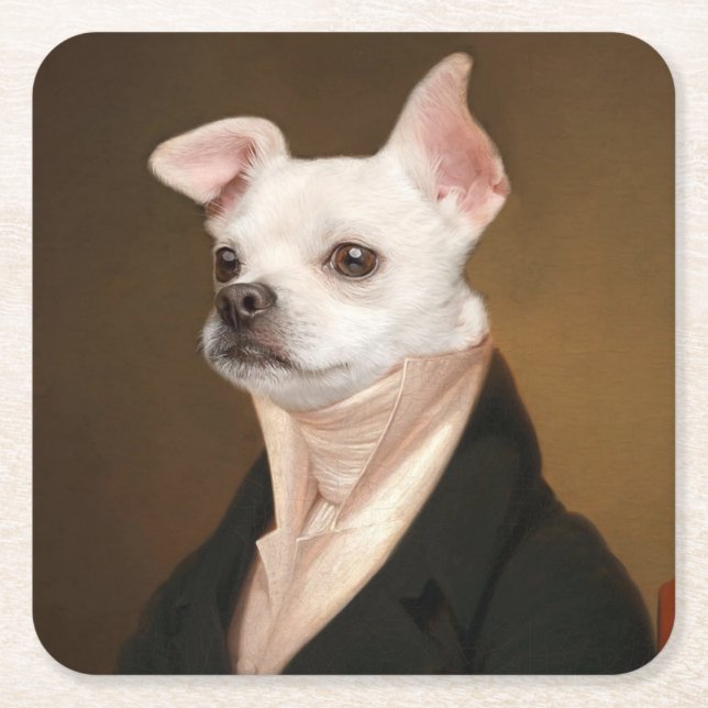 Dessous-de-verre Carré En Papier Cutest Baby Animals | Royal Chihuahua Portrait (Devant)