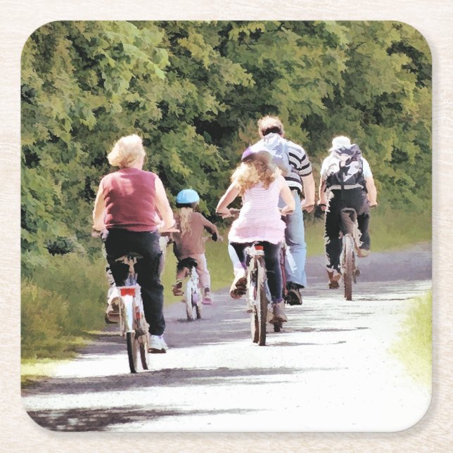 DESSOUS-DE-VERRE CARRÉ EN PAPIER CYCLISME (Devant)