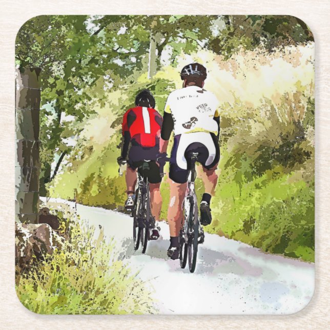 DESSOUS-DE-VERRE CARRÉ EN PAPIER CYCLISME (Devant)